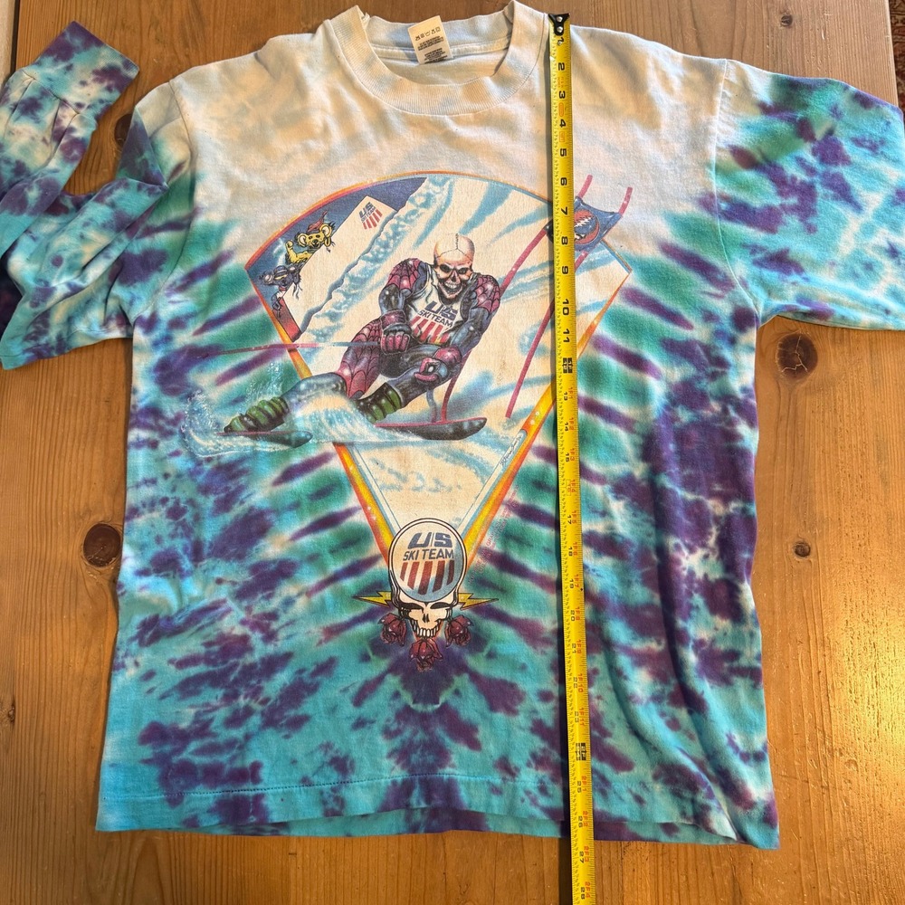 Vintage Grateful Dead US Ski Team Winter Tour Tie Dye Shirt Large Single Stitch - Picture 6 of 11